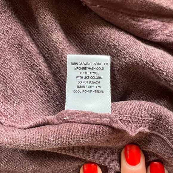 North Style Womens 1X Knit Sleeve Open Front Cardigan Jacket Purple - Picture 7 of 10